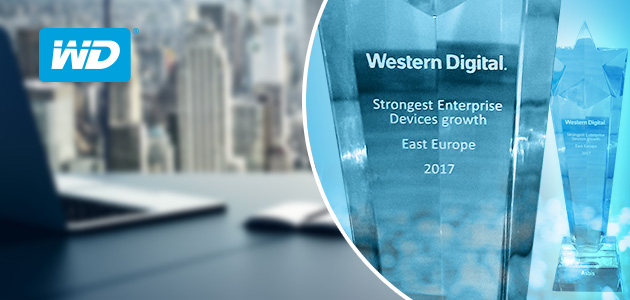 ASBIS received “Strongest Enterprise Device Growth 2017 in Eastern Europe” award from Western Digital.