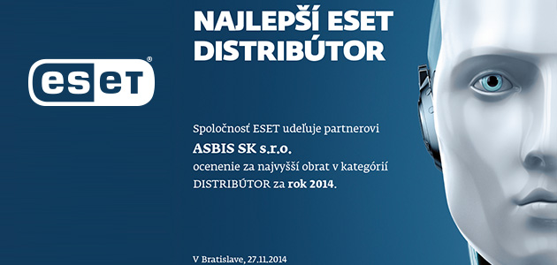 ASBIS gains "Best ESET Distributor of 2014" accolade in Slovakia